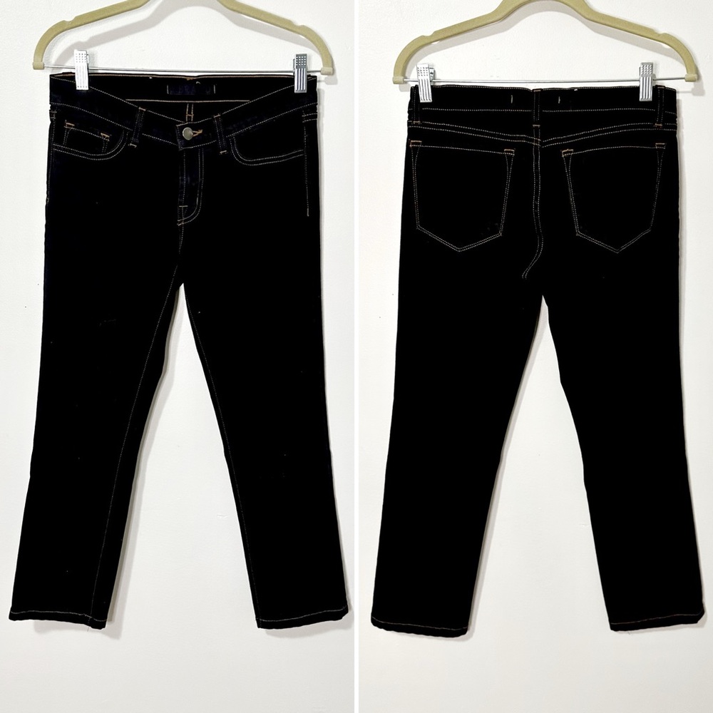 J Brand Classic Black Cropped Straight Cigarette Leg Jeans Size 27